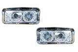 Peterbilt/Kenworth/FLD Full LED Headlights Chrome Assembly Set (LH+RH)