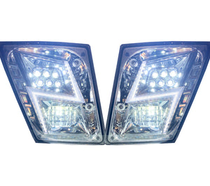 Copy of Volvo VNL 03-17 Full LED Fog Light Lamp Lightning Style Chrome | Pair | (LH+RH)